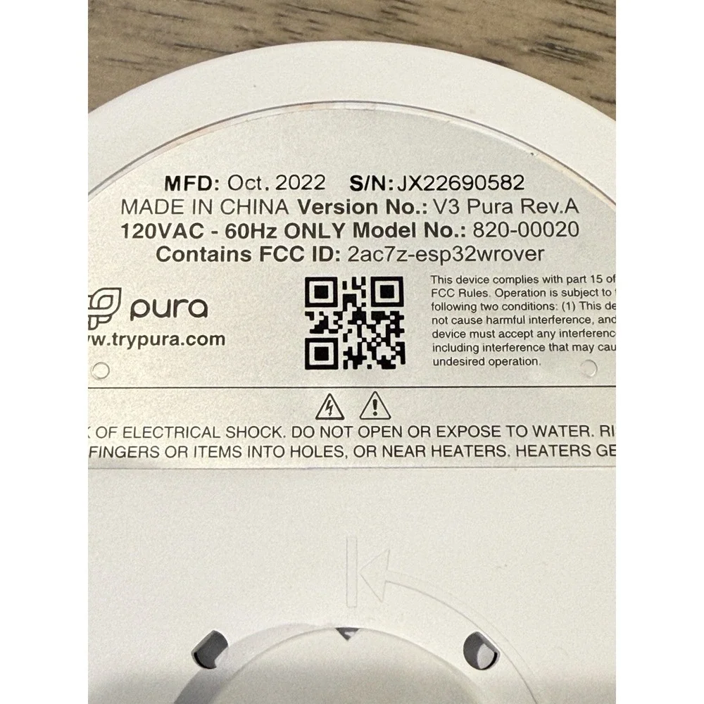 Pura 3 Smart Home Fragrance Diffuser Plug-In V3 820-00020